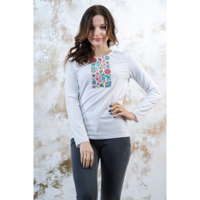 Embroidered t-shirt with long sleeves "Colours of Summer"